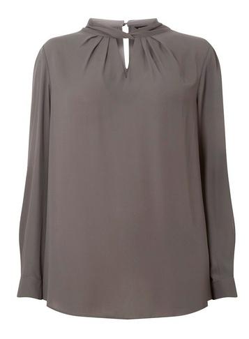 Dorothy Perkins *dp Curve Charcoal 'emily' Twist Neck Blouse