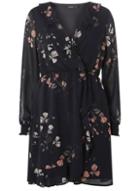 Dorothy Perkins *vero Moda Navy Floral Frill Skater Dress