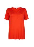 Dorothy Perkins *tall Orange V-neck Pocket T-shirt