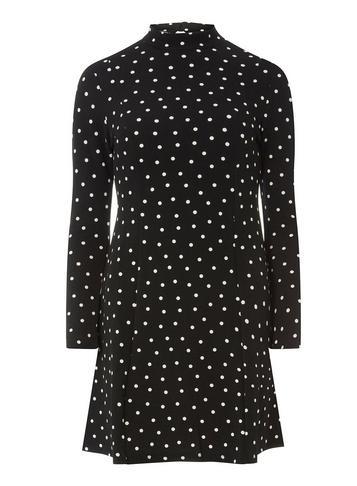 Dorothy Perkins Petite High Neck Spot Dress