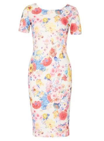 Dorothy Perkins *feverfish Pink Flower Print Bodycon Dress
