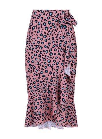 Dorothy Perkins *girls On Film Multi Colour Leopard Print Wrap Skirt
