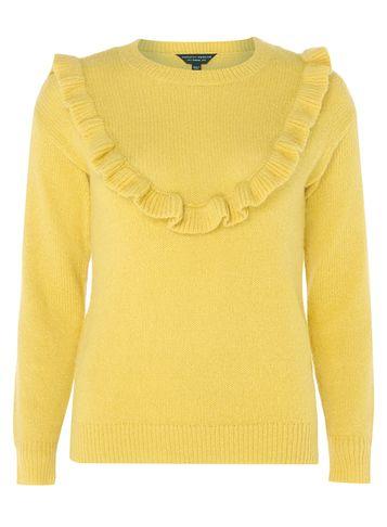 Dorothy Perkins Yellow Ruffle Yoke Jumper