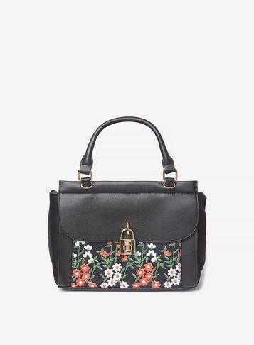 Dorothy Perkins Black Floral Embroidery Print Tote Bag