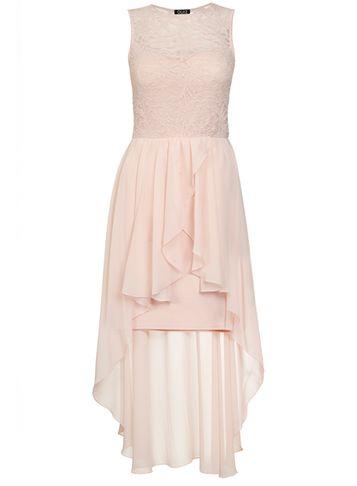 Dorothy Perkins *quiz Blush Pink Lace Dip Hem Dress