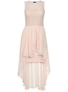 Dorothy Perkins *quiz Blush Pink Lace Dip Hem Dress