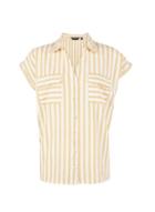 Dorothy Perkins Yellow Striped Short Shirt With Linen