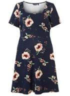 Dorothy Perkins *dp Curve Navy Floral Fit And Flare Dress