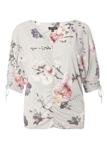 Dorothy Perkins Grey Floral Print Cold Shoulder Top