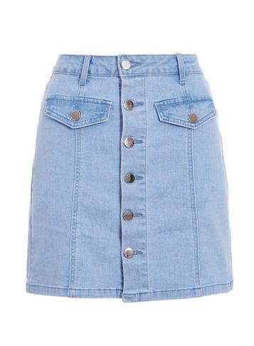 *quiz Blue Denim Front Mini Skirt