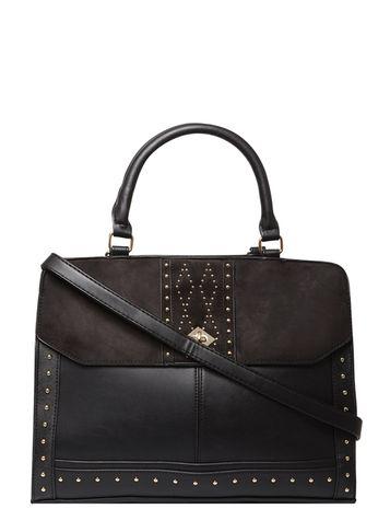 Dorothy Perkins Black Stud Flap Tote Bag