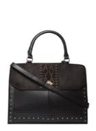 Dorothy Perkins Black Stud Flap Tote Bag