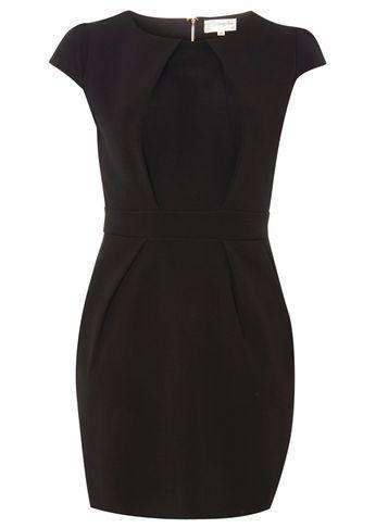 Dorothy Perkins *voulez Vous Black Back Tie Pleat Dress