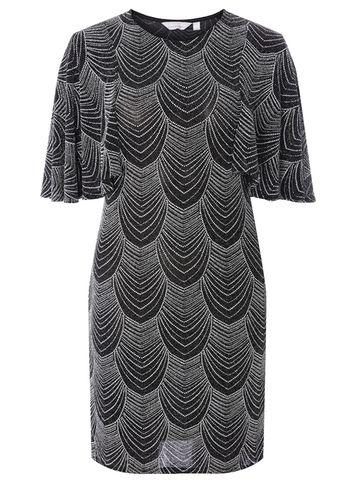 Dorothy Perkins Petite Silver Angel Sleeve Bodycon Dress