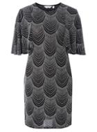 Dorothy Perkins Petite Silver Angel Sleeve Bodycon Dress