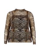 Dorothy Perkins *dp Curve Brown Tiger Print Mesh Top