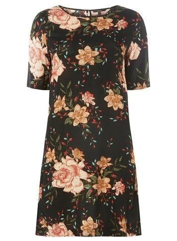 *vero Moda Black Floral Print Shift Dress