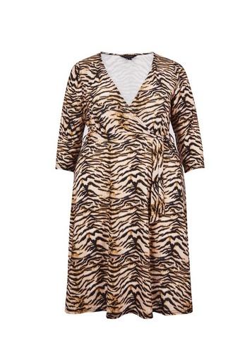 Dorothy Perkins *dp Curve Brown Zebra Print Wrap Dress