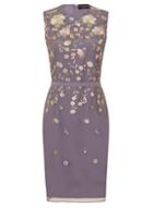 Dorothy Perkins *little Mistress Grey Embroidered Midi Bodycon Dress