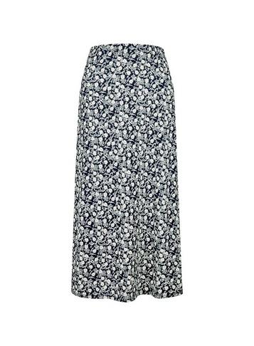 Dorothy Perkins Navy Ditsy Print Interlocking Textured Yarn Midi Skirt