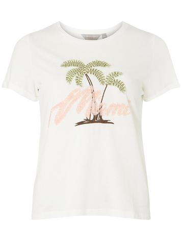 Dorothy Perkins Petite White Miami Sequin T-shirt