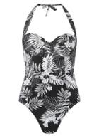 Dorothy Perkins *dp Beach Black Palm Print Swimsuit