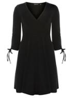 Dorothy Perkins Black Wrap Fit And Flare Dress