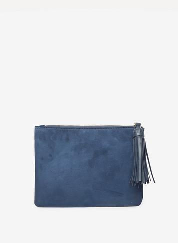 Dorothy Perkins Navy Tassel Clutch Bag