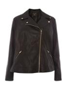 Dorothy Perkins Dp Curve Black Faux Leather Biker Jacket