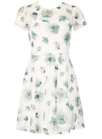 Dorothy Perkins *tenki White Floral Lace Skater Dress
