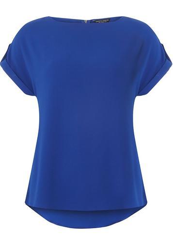 Dorothy Perkins Cobalt Button Sleeve T-shirt