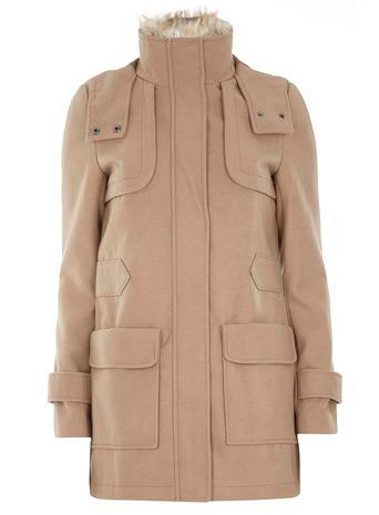 Dorothy Perkins Camel Premium Parka Coat