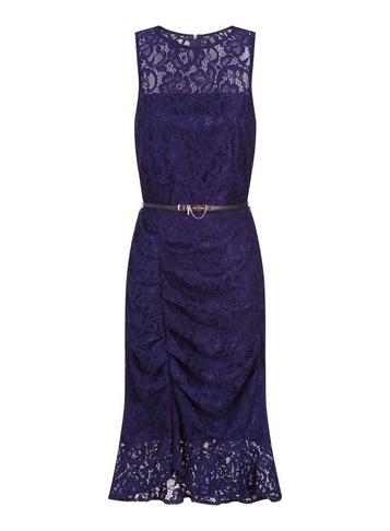 *paper Dolls Navy Lace Ruched Bodycon Dress