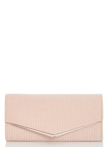 *quiz Pink Textured Envelop Bag