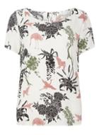 Dorothy Perkins *vila White Short Sleeve Floral Blouse