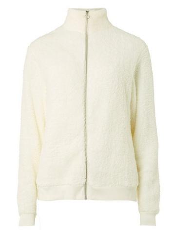 Dorothy Perkins Ivory Borg Zip Through Jumper