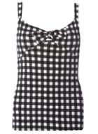 Dorothy Perkins Black Gingham Tie Front Strap Top