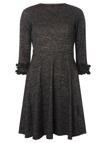 Dorothy Perkins Grey Marl Ruffle Cuff Skater Dress