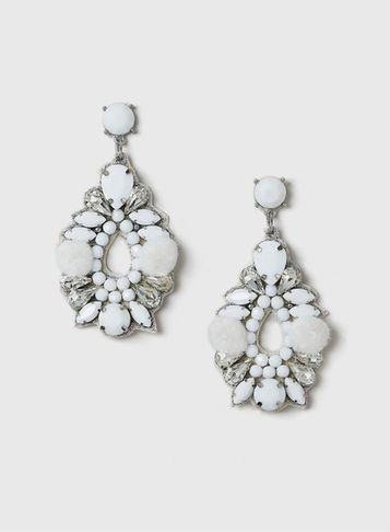 Dorothy Perkins White Stone Drop Earrings