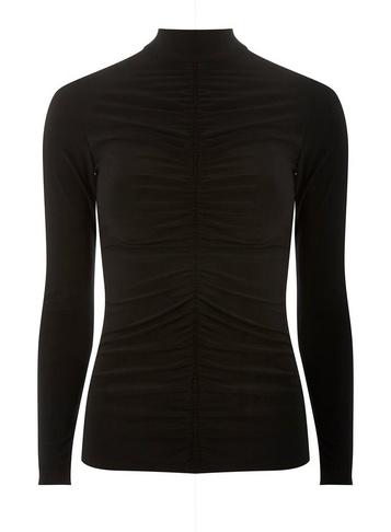 Dorothy Perkins Black Ruched Front Top