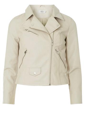 Dorothy Perkins *only Beige Leather Look Jacket