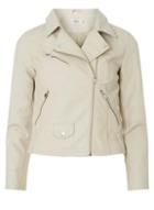 Dorothy Perkins *only Beige Leather Look Jacket