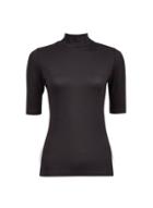 Dorothy Perkins Black Short Sleeve High Neck Top