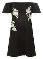 Dorothy Perkins Black Embroidered Bardot Dress