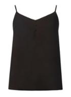 Dorothy Perkins Petite Black Button Front Camisole Top