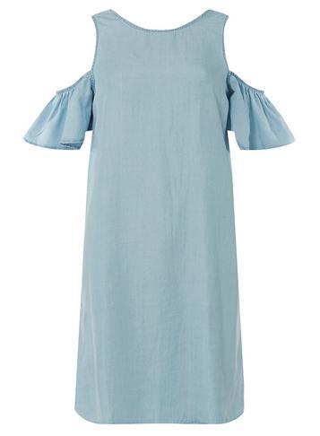 Dorothy Perkins *noisy May Blue Round Neck Denim Shift Dress