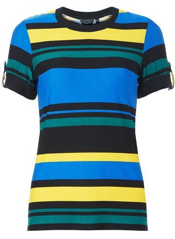 Dorothy Perkins Multi Colour Striped Button Shoulder T-shirt