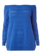 Dorothy Perkins Dp Curve Cobalt Pointelle Bardot Jumper