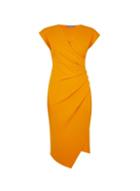 Dorothy Perkins Petite Yellow Ruched Pencil Dress
