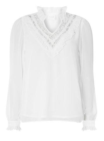 Dorothy Perkins *vila Cream V-neck Lace Detail Blouse